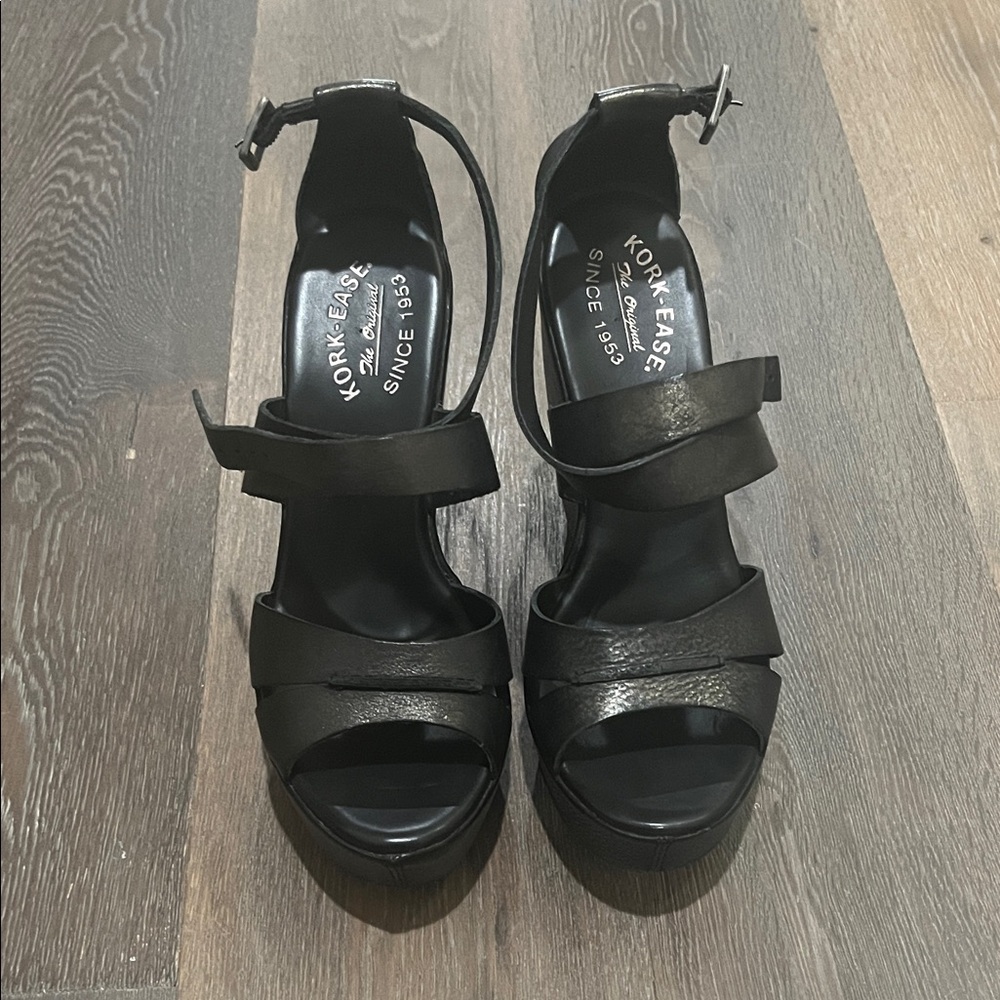 Kork-Ease Black Platform Sandals